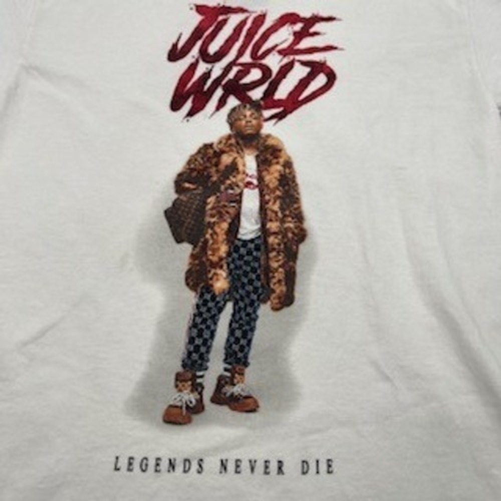 Juice WRLD Legends Never‎ Die 999 Club White Graphic T-Shirt Mens Medium